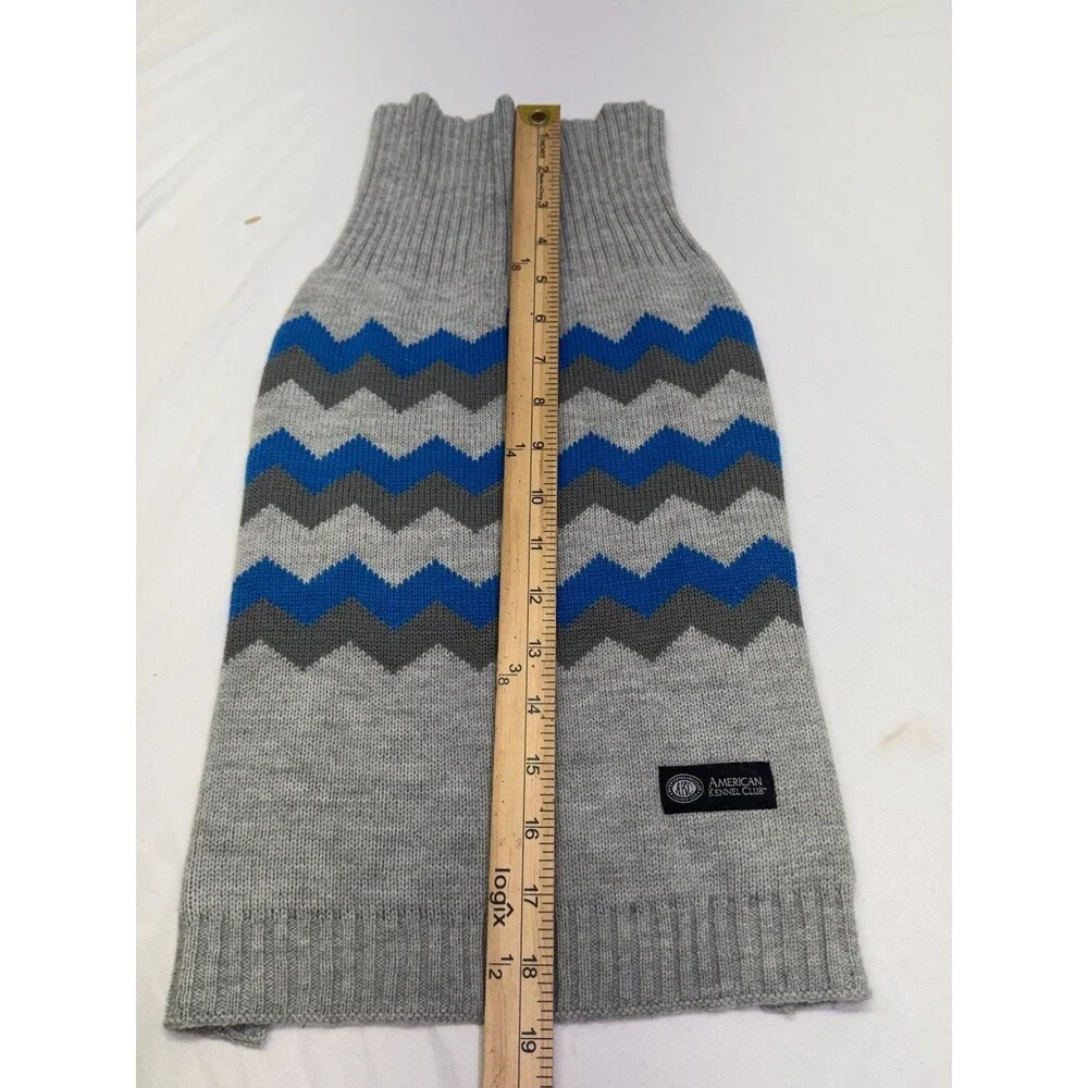Medium Size‎ Dog Sweater Akc Kennel Club Blue Aztec Western Stripe Preppy